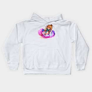 Zoe Watercolor Illustration Kids Hoodie